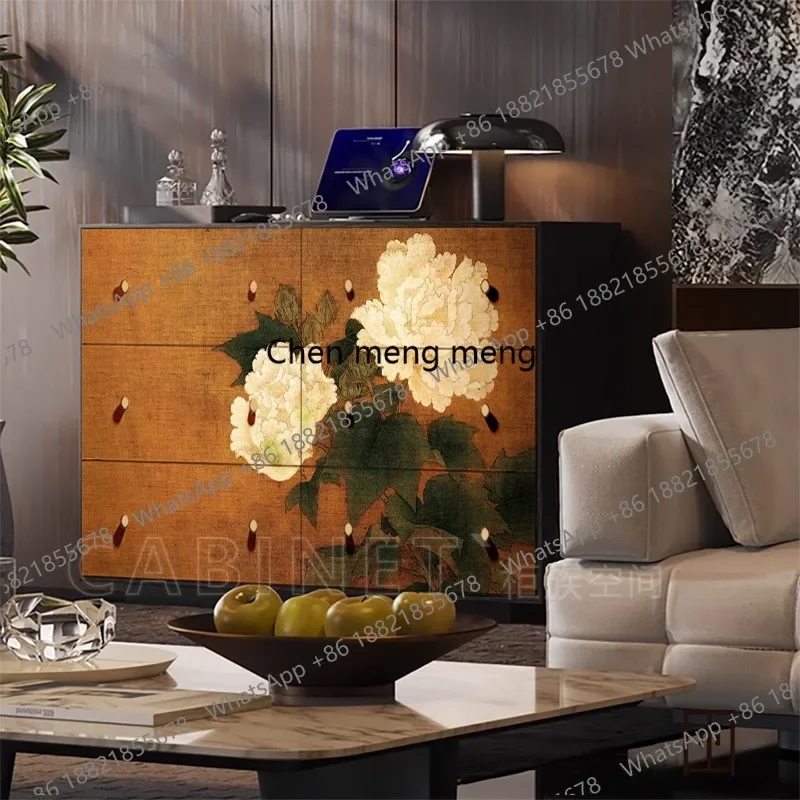 

F150 French medieval, six-chest living room solid wood storage, entrance decoration, vertical cabinet storage cabinet