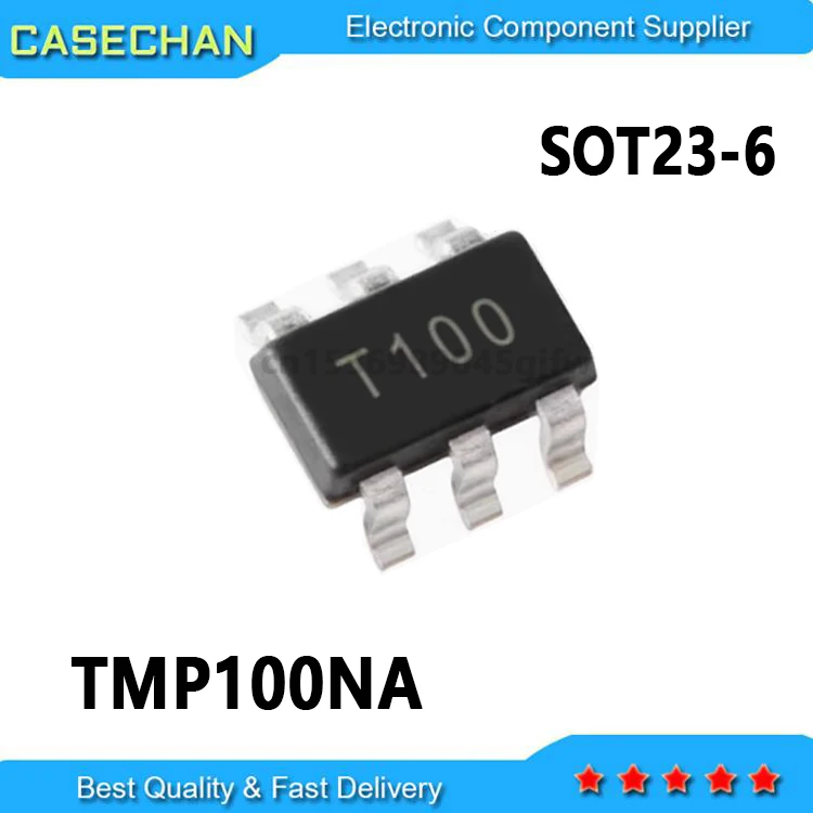 10PCS  TMP100NA TMP100NA TMP100 T100 SENSOR TEMP I2C/SMBUS SOT23-6