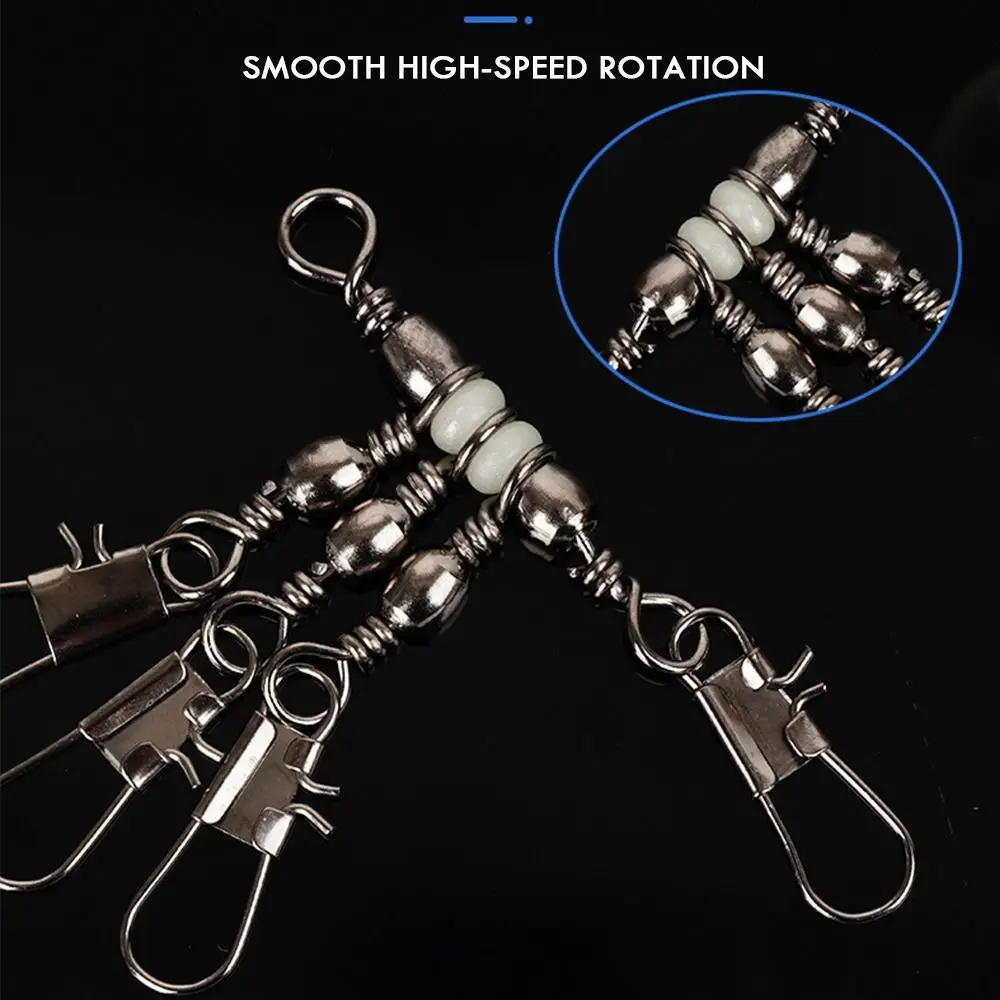 10 قطعة 3-Way الصيد المفاجئة موصل مع دبوس الصلبة حلقة تحمل برميل وصلة دوّارة لصيد الأسماك دائم الفولاذ المقاوم للصدأ الثقيلة الكرة
