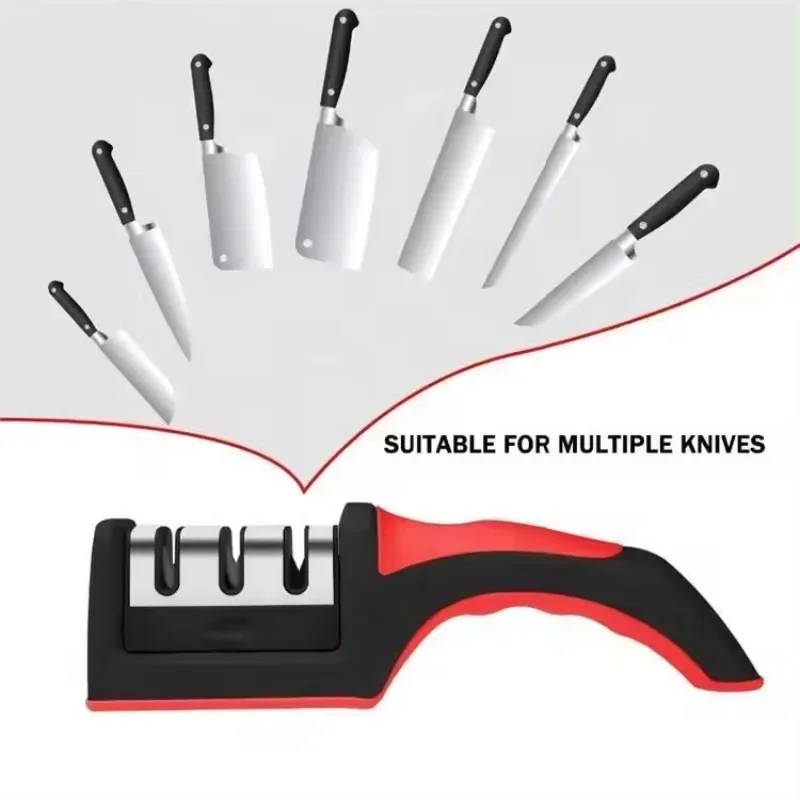 3/4-Stage Type Knife Sharpener Multifunction Kitchen Professional Knife Sharpening Tool Quick Sharpener Diamond Coated Blades