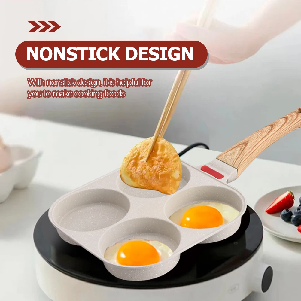 

Four Hole Egg Frying Pan Nonstick Kitchen Griddle Skillet 4 Pans Poacher Easy Clean Sturdy H Even Heat Japanese Style