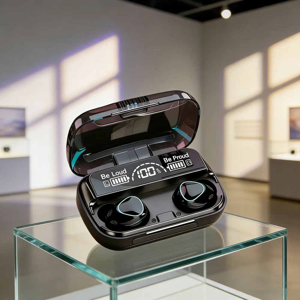 Bluetooth Earphones Handfree LED Dispay Headphones Bluetooth HiFi Stereo Music Wireless Earbuds for smartphones