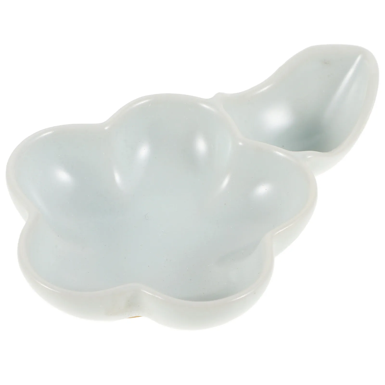 Ceramic Calligraphy Brush Dish Flower Shape Multi Functional Ink Tray Pen Rest Painting Plate Desktop Stationery
