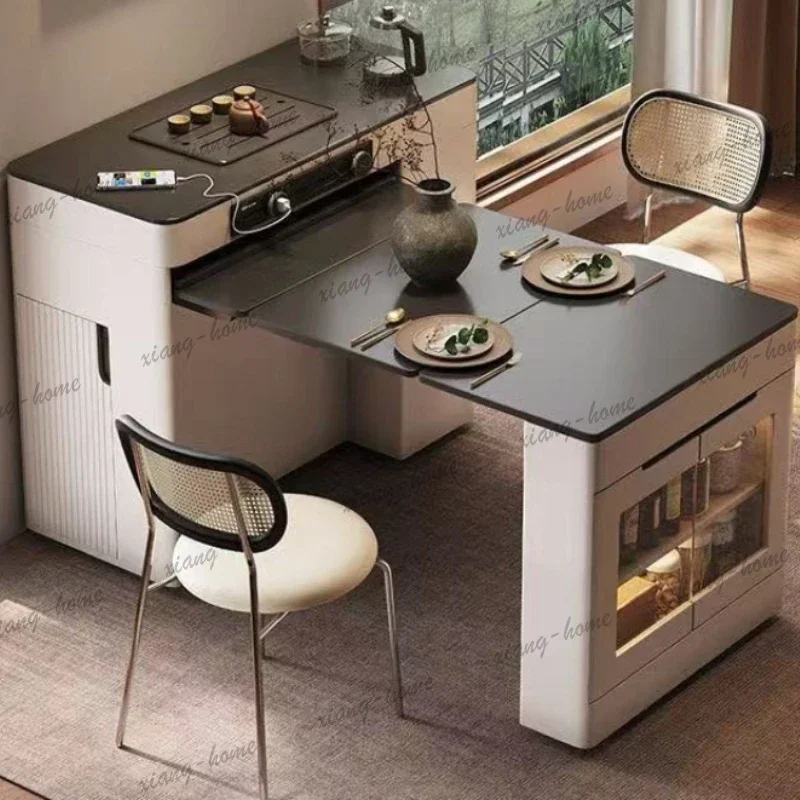 Best Sellers Luxury-simplified Dining Tables Telescopic Folding Mobile Dining Tables Multi-functional Home Furniture Tavoli Da P