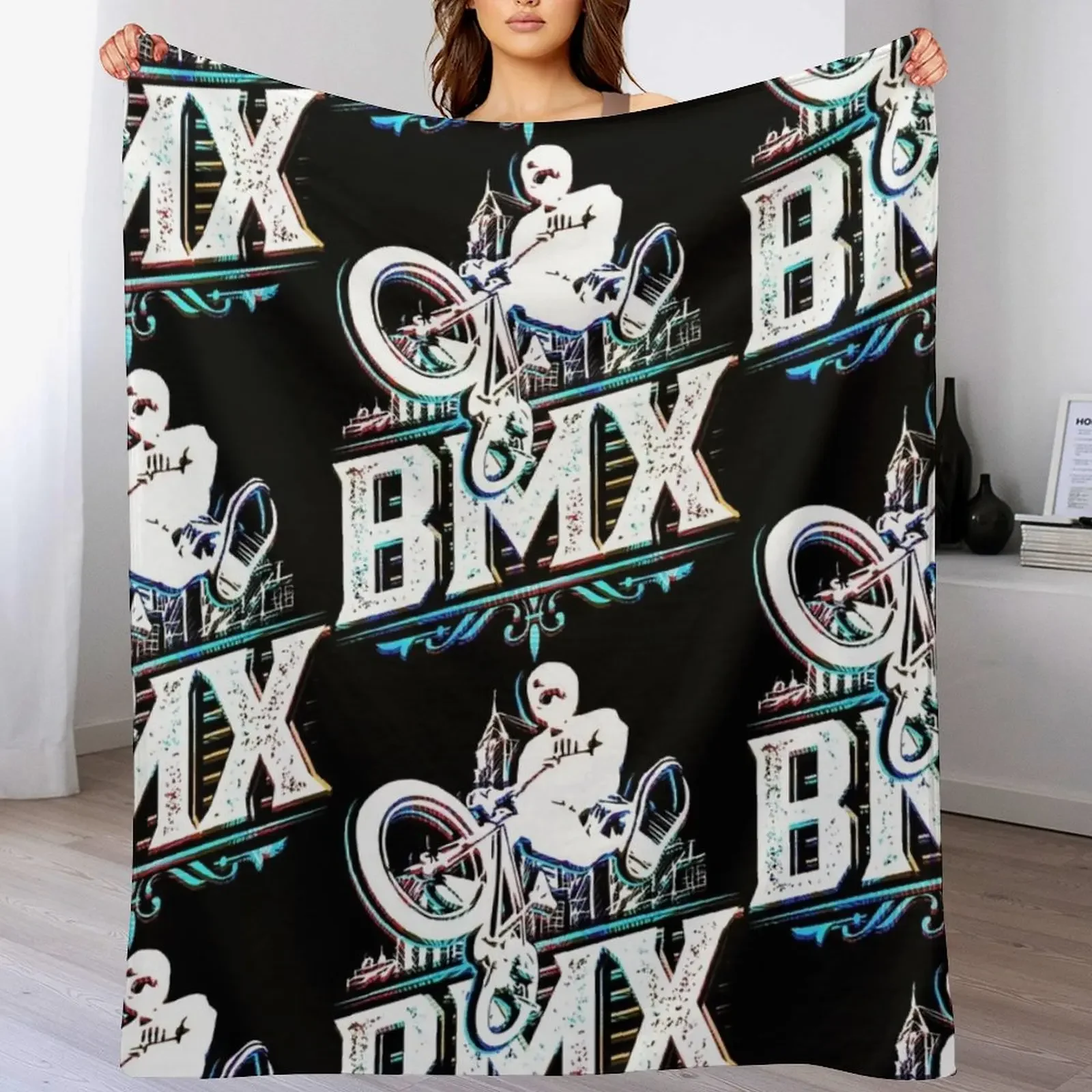 

Retro Bmx Apparel - Classic Vintage Bmx Jump Throw Blanket Compact Warm Blanket for Car Road Trip