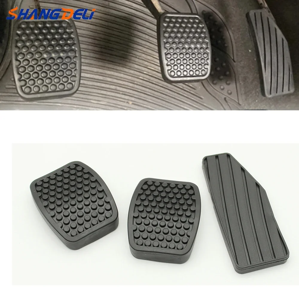 3Pcs/ Set Car Clutch Pedal Accelerator Brake Pedal Rubber Cover Compatible For Suzuki Swift Samurai Sidekick Vitara Tracker