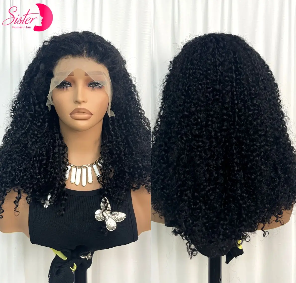 Pixie Wig rambut manusia keriting Wig 350% alami ketebalan 13x4 Wig rambut keriting memantul renda depan rambut manusia gelombang air Wig Bob untuk wanita