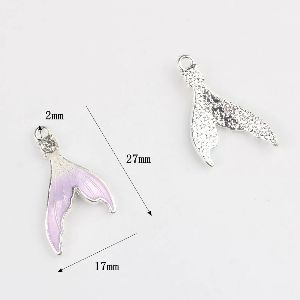 10pcs Simple Cute Fish Tail Pendant Jewelry Making Accessories DIY Handmade Earrings Necklace Bracelet Craft Ornament Fashion