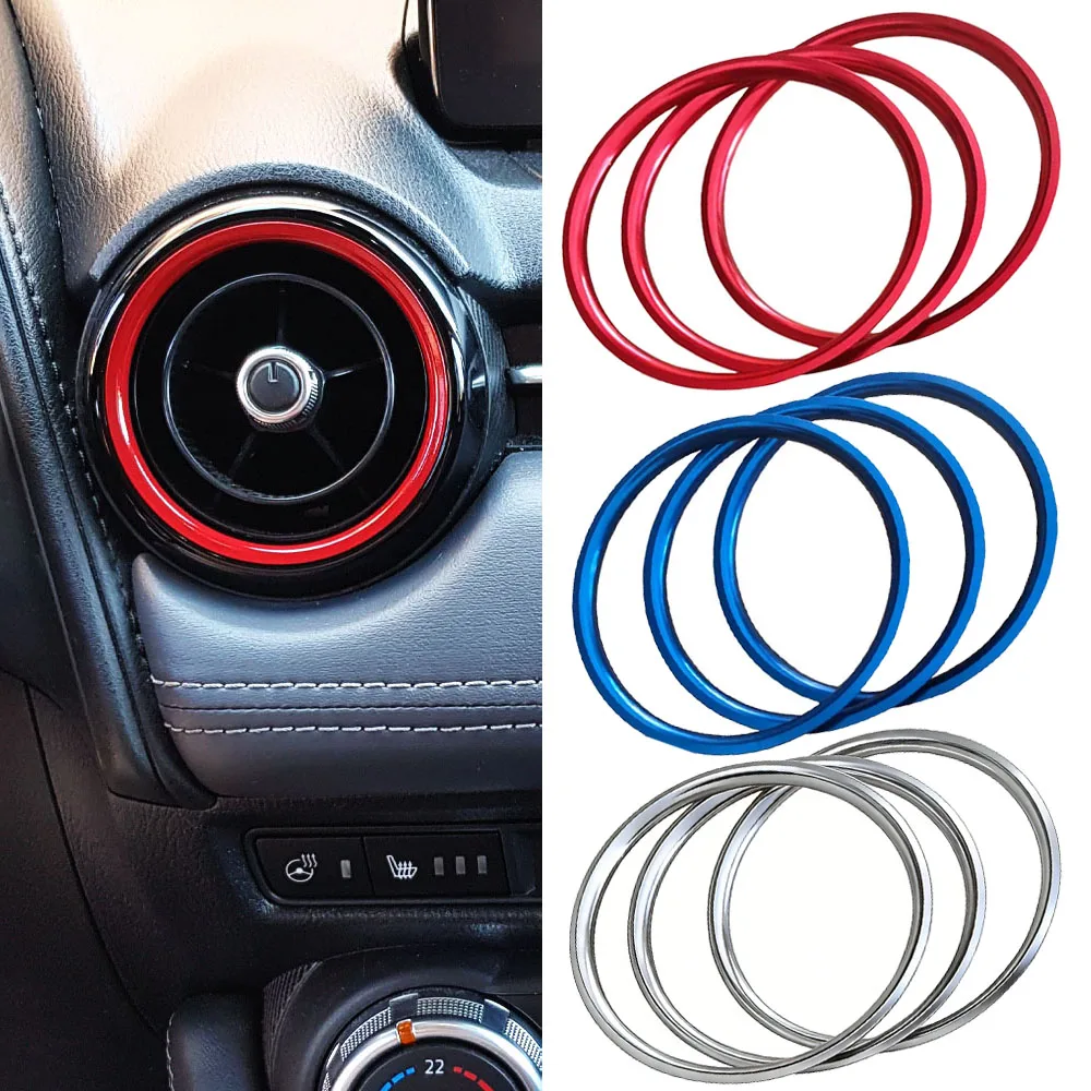 Anillo Decorativo para Rejilla de Ventilación de Aire Acondicionado para Mazda MX-5 MX5 mazda 2 CX-3 CX3 RF ND, Accesorios para Auto