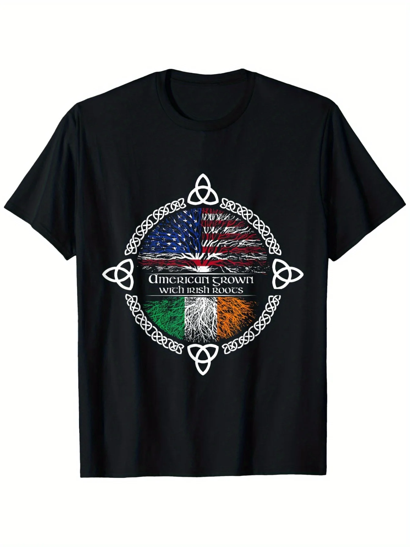American Grown Irish Roots Shirt Ireland St Patrick Day T-Shirt, Suitable for Mens & Womens Outdoor T-Shirt, 100%cotton, S-XXXL
