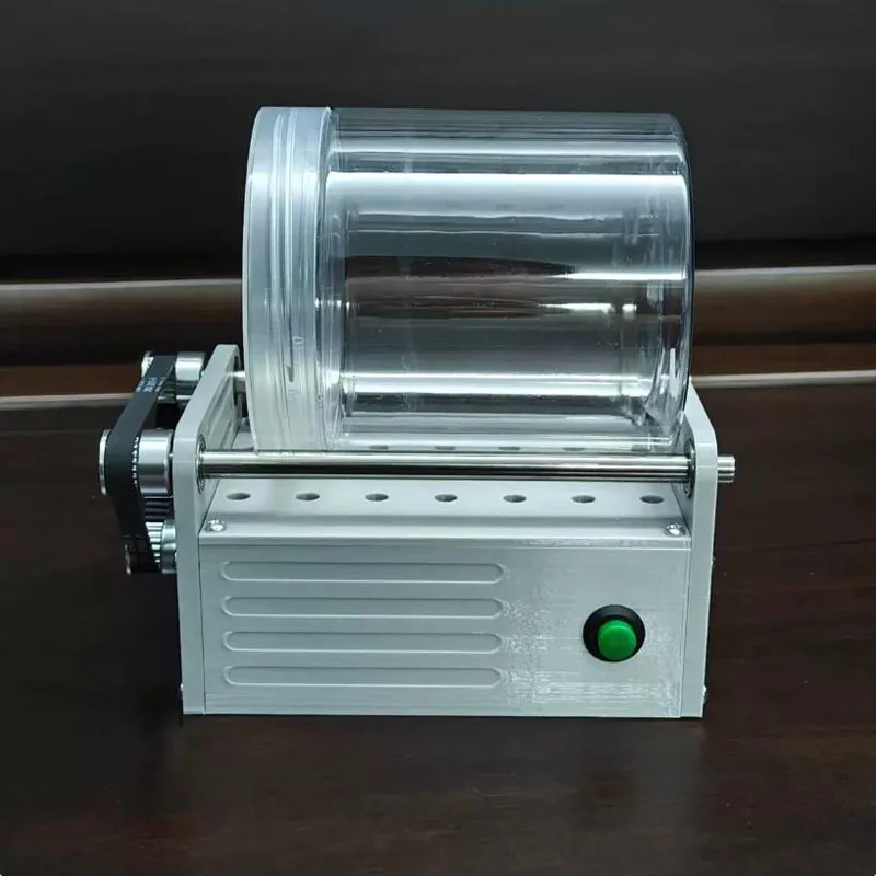 Electric Mini Tumbler Polisher Small Roller Grinder for Desktop Use with Adjustable Speed 0-60 RPM