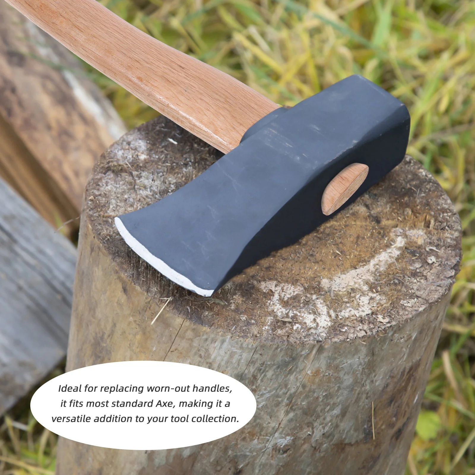 

1pcs Rustic Hardwood Axe Ergonomic Durable Woodworking Garden Shovel Scoop Hatchet Long Handle Gardening Landscaping Safe Grip