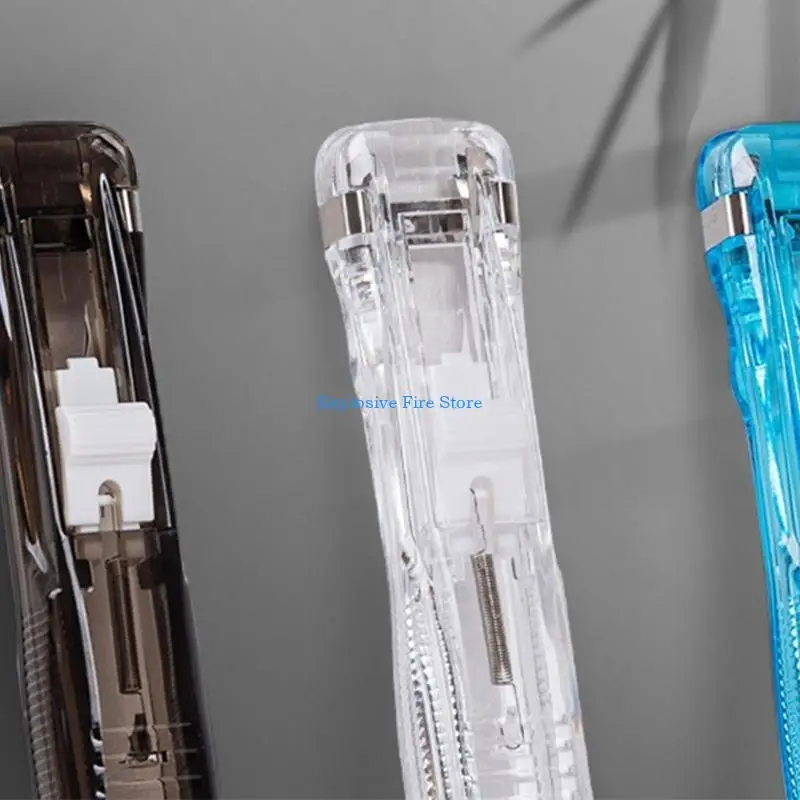 C4DB Paper Clamp Dispenser Handheld Paper Clip Clamp Dispenser 40 Sheets Capacity, Reusable Paper Clamp Office Binding Tool