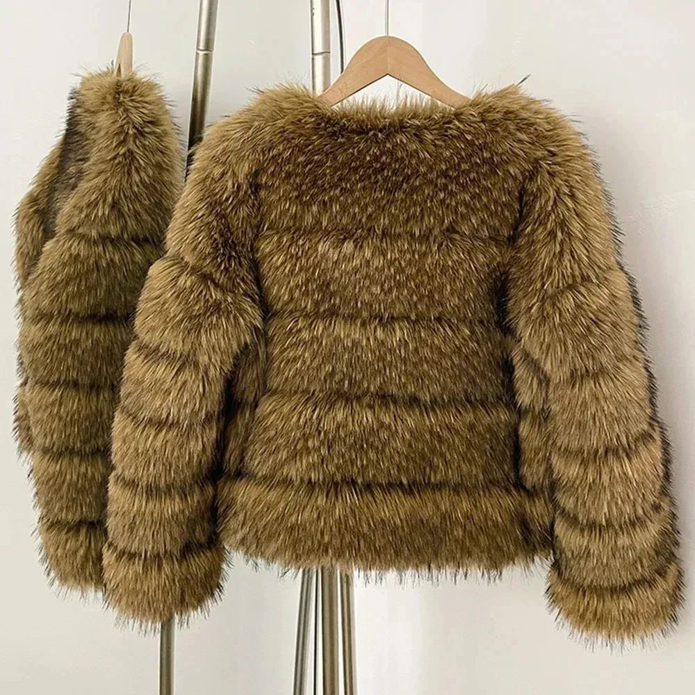 OFTBUY Winter Coat Female Faux Fur Coat Korean Reviews Many Clothes Outer Luxury Clothes Woman Designers Fur Collar Coat 2025