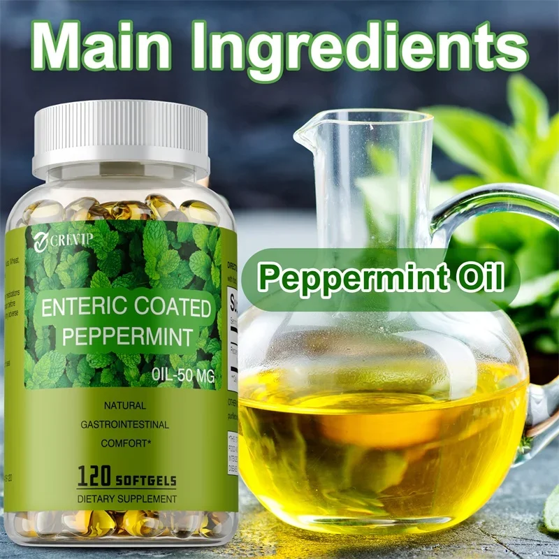 Peppermint Oil 50mg - Helps Reduces Bloating and Intestinal Cramping, Support Intestinal & Digestive Health, Boosts Immunity
