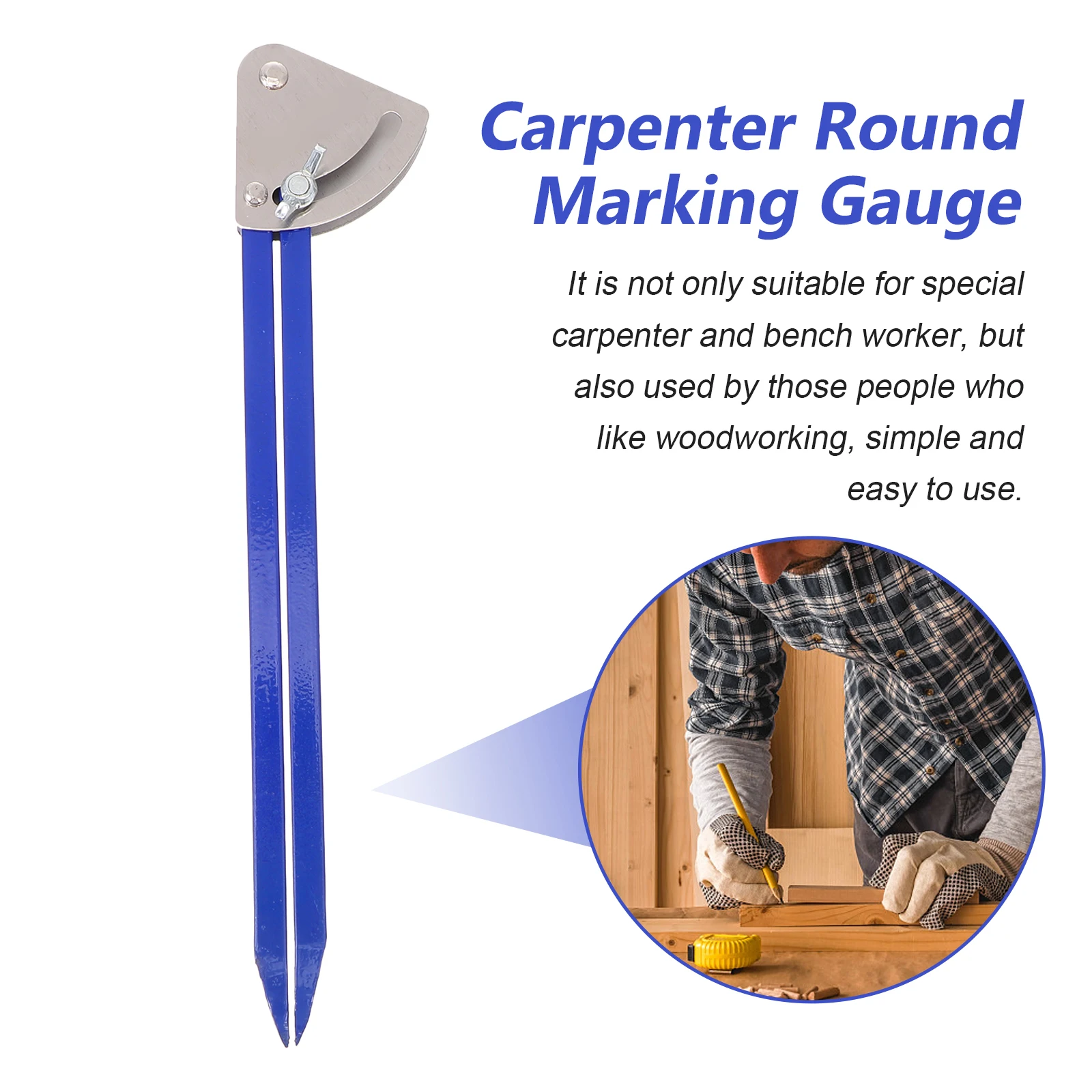 

Marking Gauge Woodworking Scribe Round Compass Circular Device High Precision 60 Degree Adjustable Tool Steel Alloy Gifts