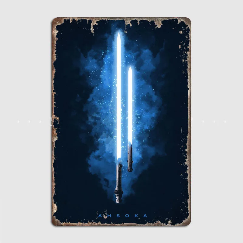 Ahsoka Lightsaber Metal Sign Club Bar Plates Wall Mural Design Tin Sign Postercustom-made