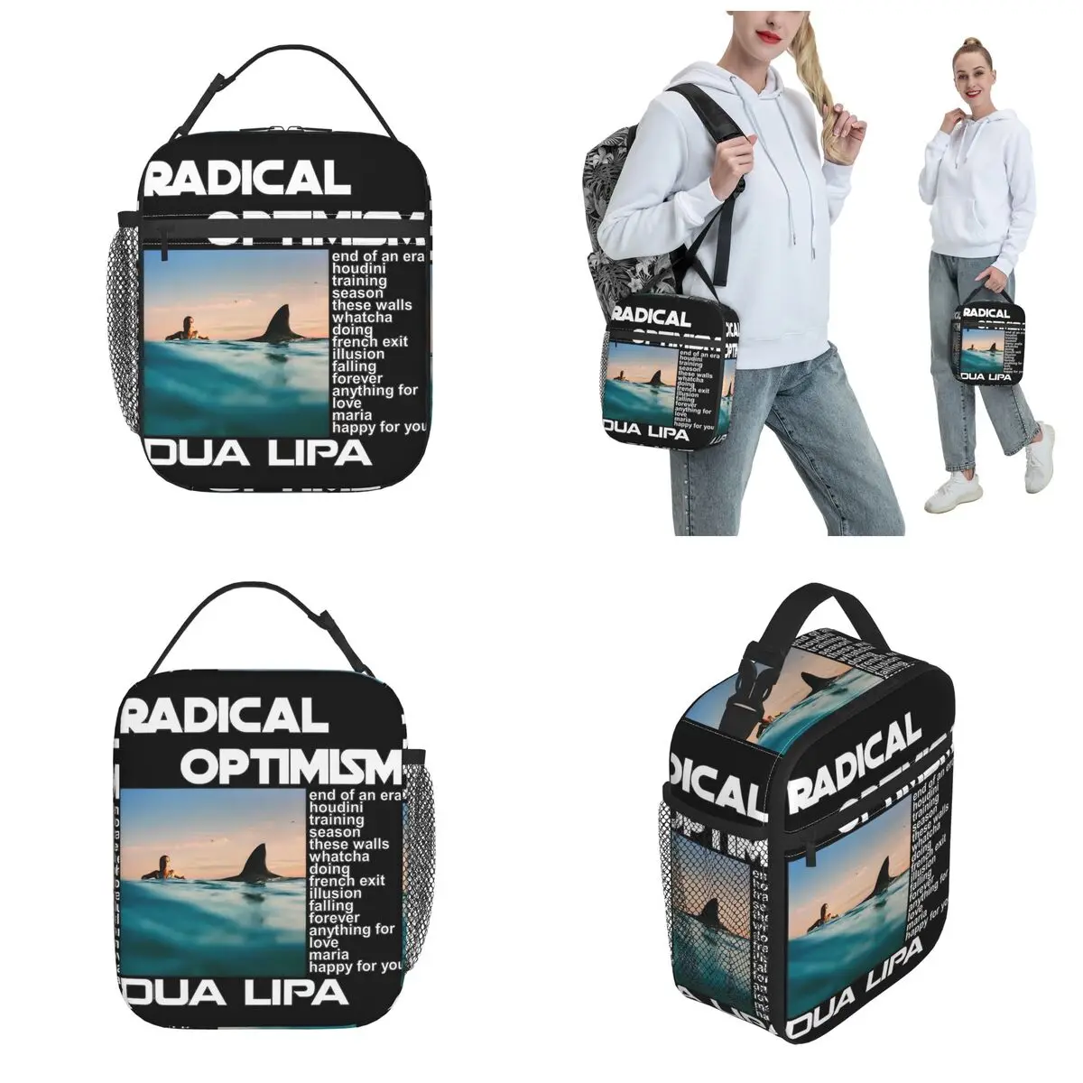 D-Dua Lipa Singer Thermal Insulated Lunch Bags for School Radical Optimism New 2024 Album Portable Bento Box Thermal Lunch Box