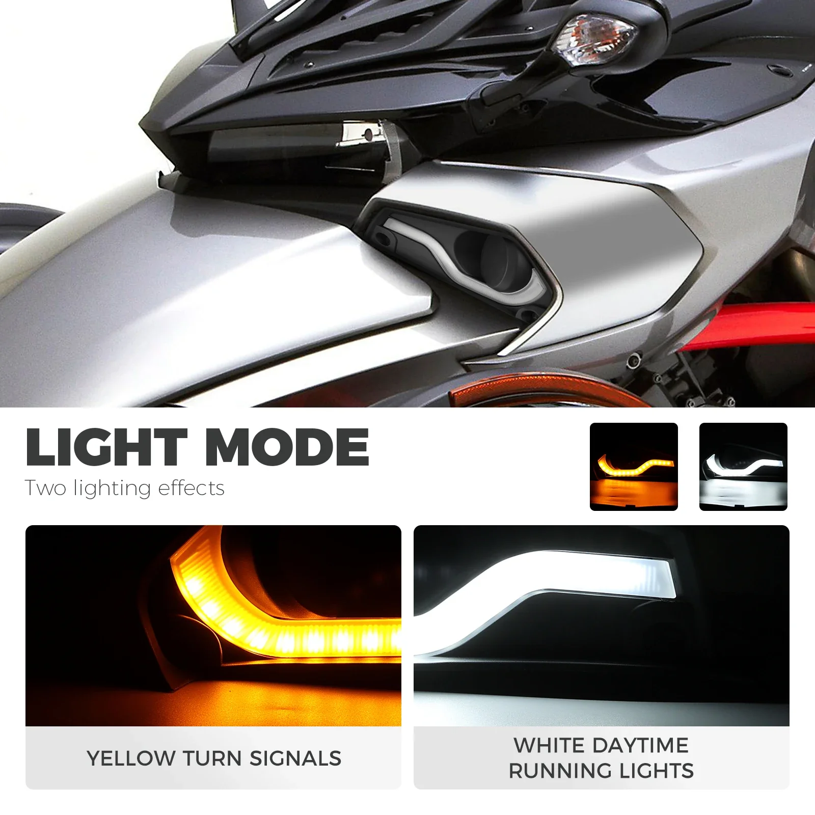 Fog Light Cover with Daytime Running Light Turn Signal Light Kit for Can-Am Spyder F3 F3-S F3-L F3-T 2015-2023