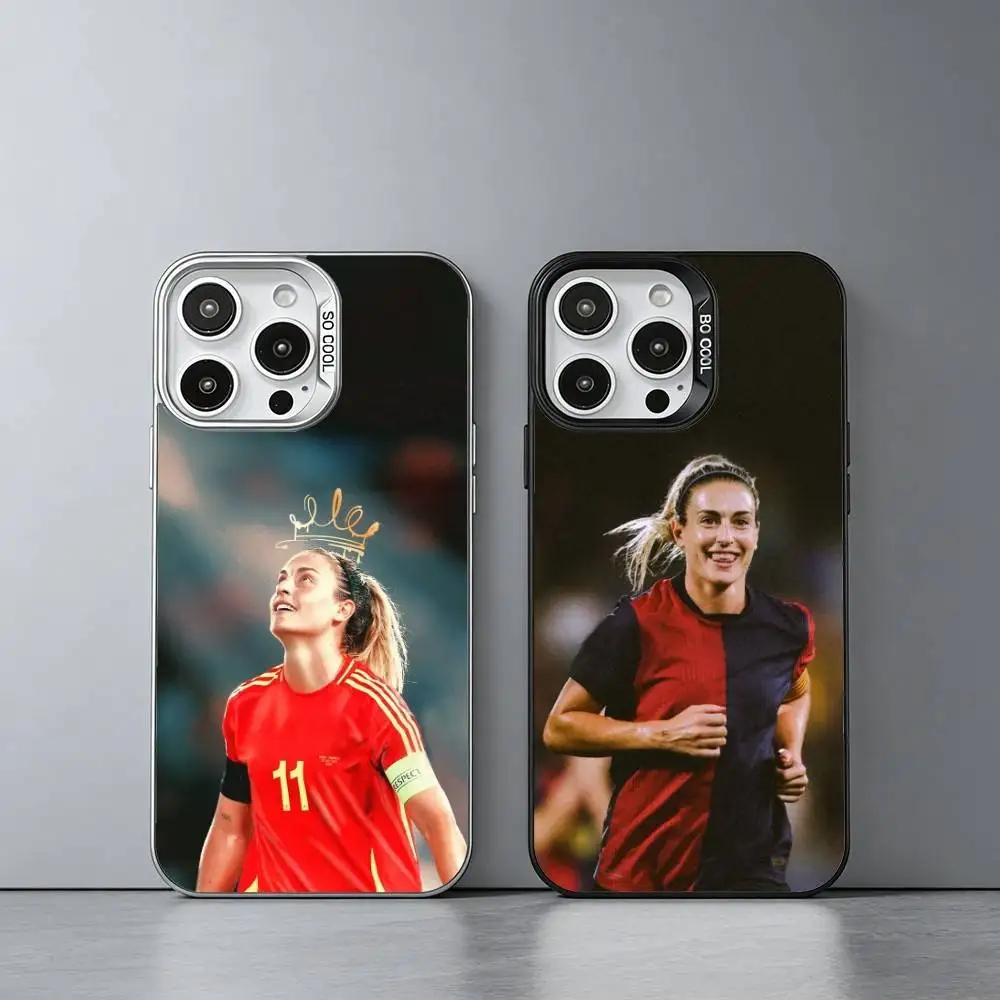 

Athlete A-Alexia P-Putellas Phone Case For iPhone 17,16,15,14,13,12,11 Plus,Pro Max,XS,Colored silver phone case