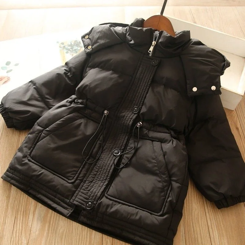 Girls Down Coat Jacket Cotton Windbreak 2023 Beautiful Warm Plus Thicken Velvet Winter Outwear Children's Clothing