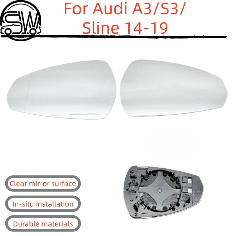 For Audi A3/S3/Sline 14-19 models Rearview mirror lenses, side mirror lenses, and reflective glass with heating function.