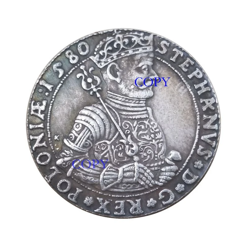 1580 Polish Grand Duke Stefan Decorates Commemorative Old Coins, Silver Dollars, Antique Crafts Collection Coins, Ancient Coins