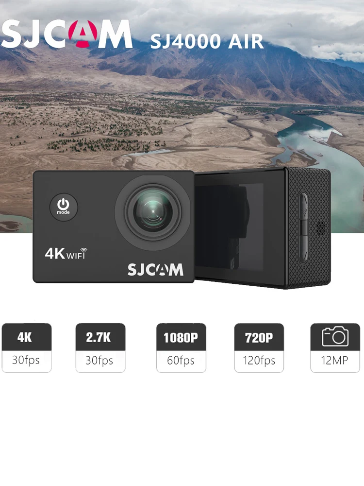 4Kアクションカメラ、SJCAM SJ4000 AIR、4K 30FPS、WIFI、4倍デジタルズーム、防水水中DVカメラ、スポーツビデオカメラ