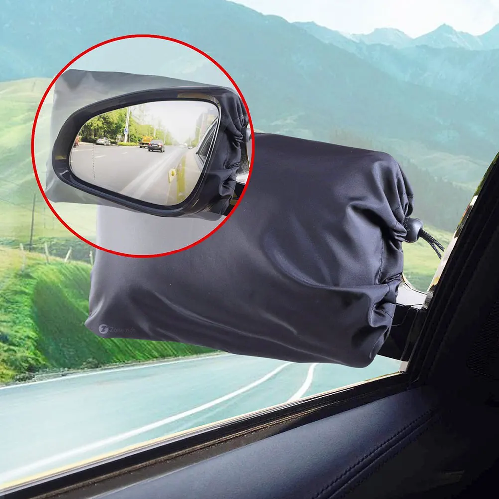 

2pcs Rearview Oxford Cloth Windproof Snowproof Shield Convenient Practical Shield Guard For Outdoor Car Protection Guard