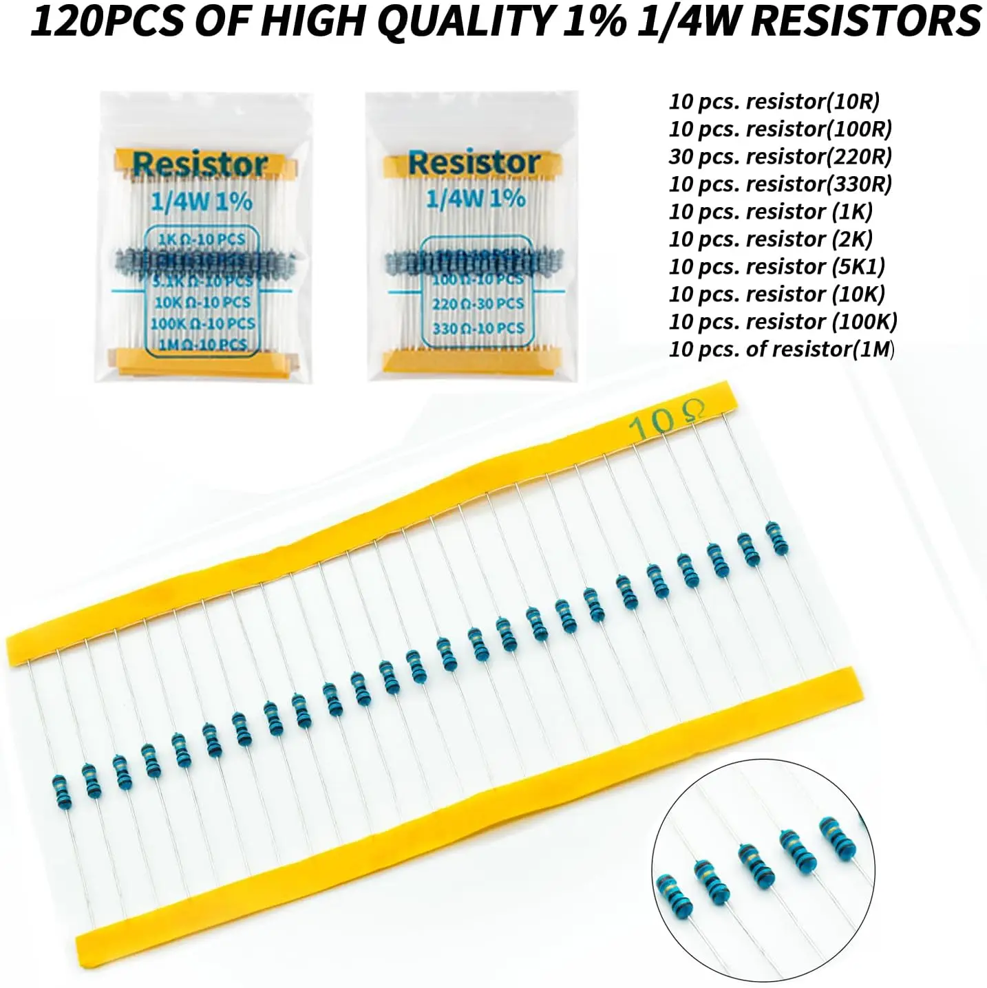 Fun-Kit für elektronische Komponenten mit Netzteilmodul, Überbrückungskabel, Steckbrett mit 830 Verbindungspunkten, Präzisionspotentiometer, Widerstand