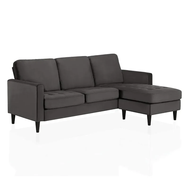 

Living Room Sofa, Modern Reversible Segmented Sofa, Decorated With Charcoal Velvet Fabric,cushioned Armrest Patio Furniture