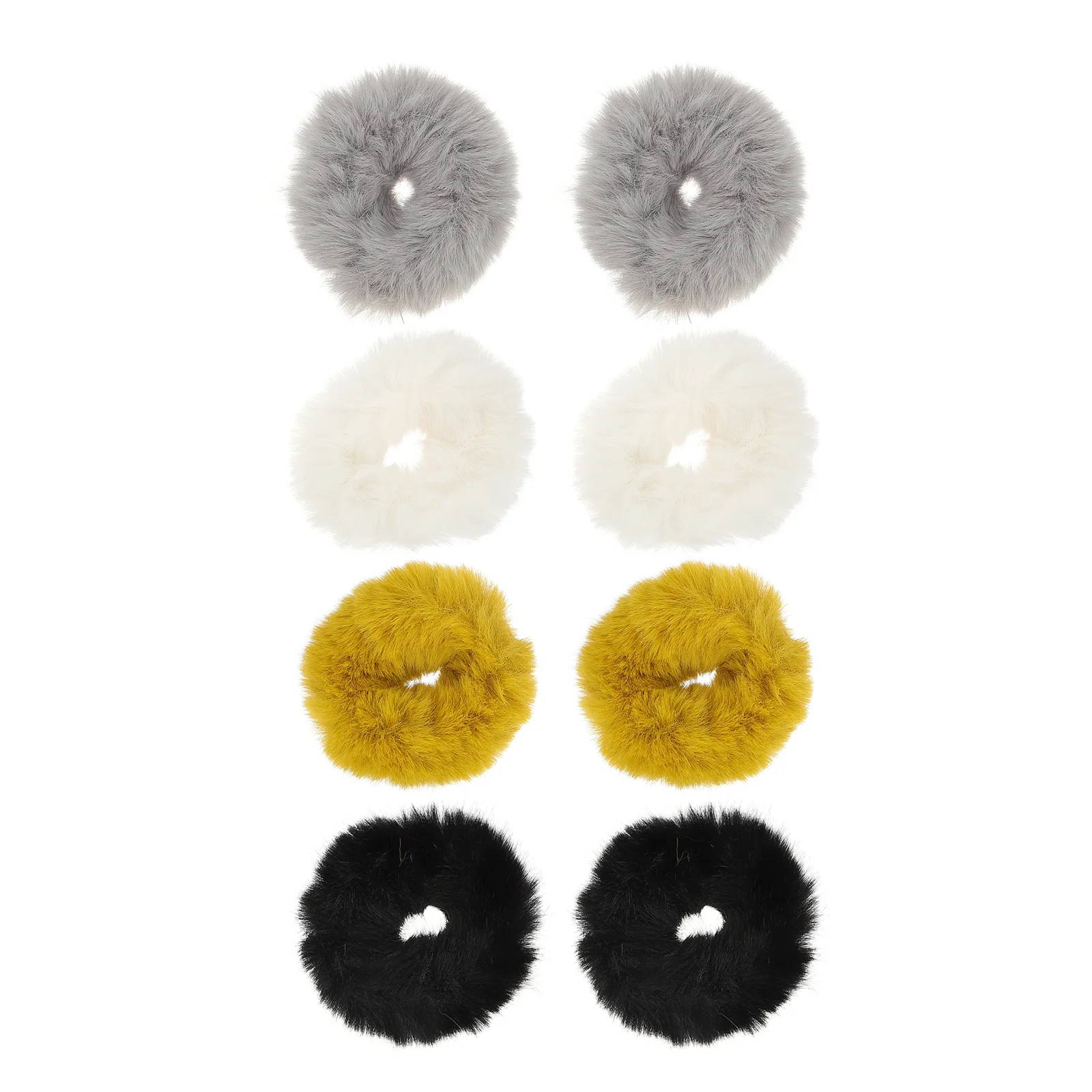 

8 Pcs Hair Ring Elastic Ponytail Holders Ties Ribbons Furry Band Plush Accessories Headband Bands