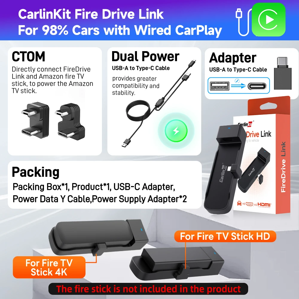 Fire TV Stick & FireDrive Link セット Amazon.co.jp: CarlinKit FireDrive Link Pro Fire TV Stick-HDMI