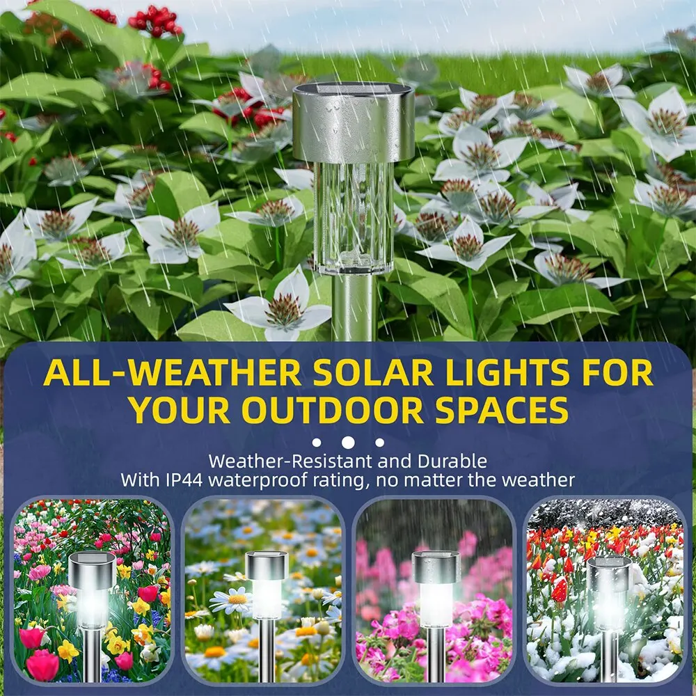 Solar Garden Lights Outdoor Sunlight Led Pathway Lamp for Patio Lawn Yard Walkway Landscape Decoration 12 Pack Waterproof