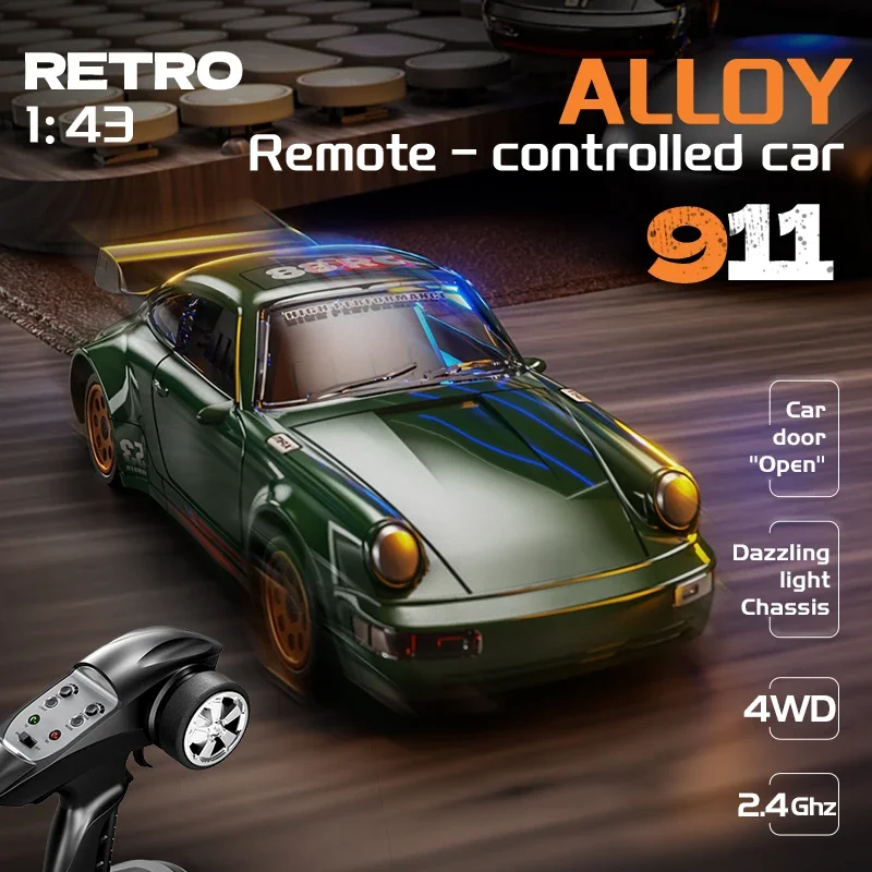

1:43 RC Drift Car with Gyro 18KM/H High-Speed 2.4G 4WD Remote Control Racing Vehicle RTR Electric Desktop Toys for Children