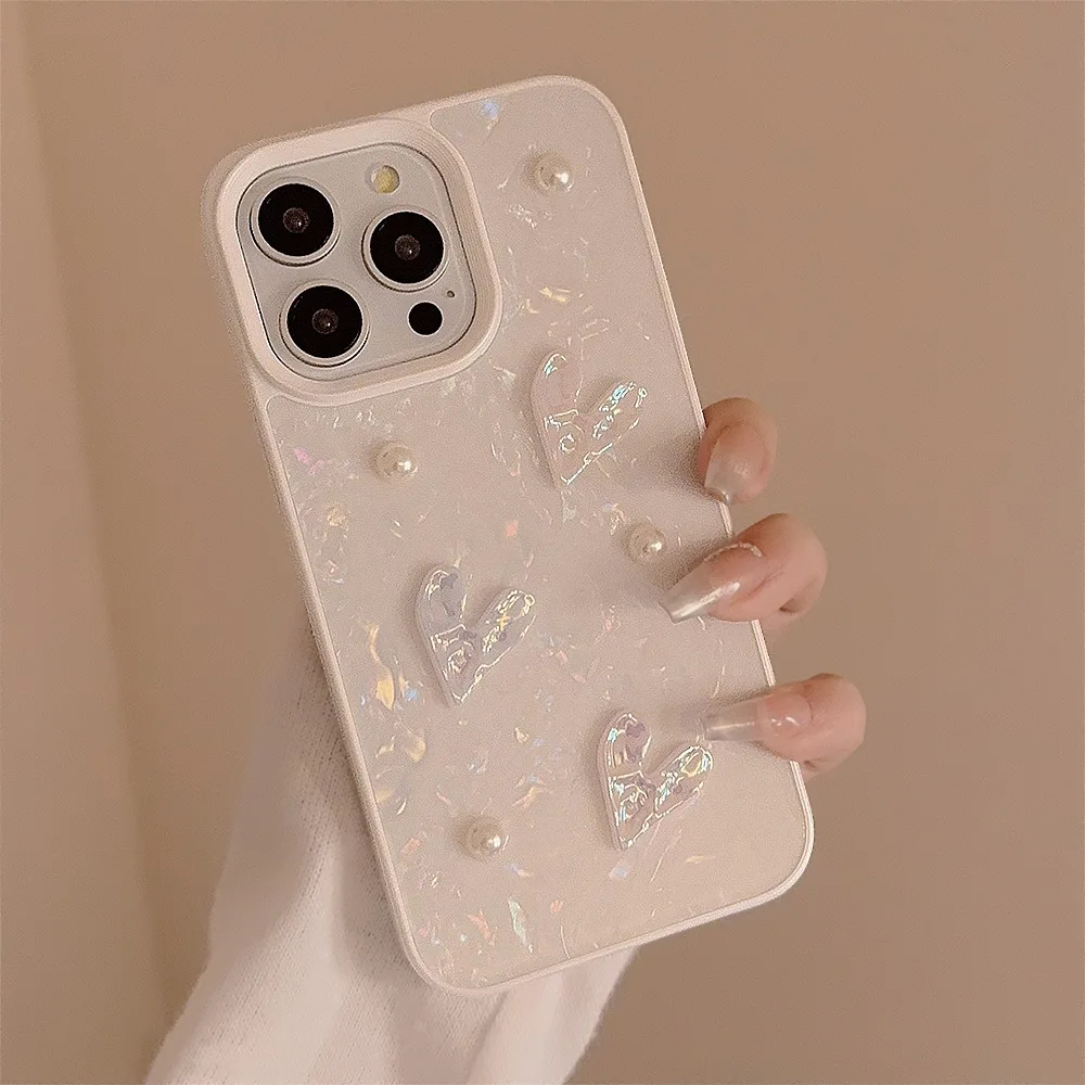 3D Dream Love Pearl Suitable for iPhone 15 Phone Case 14plus New 13promax Girl Style 12 Anti drop 11 TPU Fashion beautiful nice