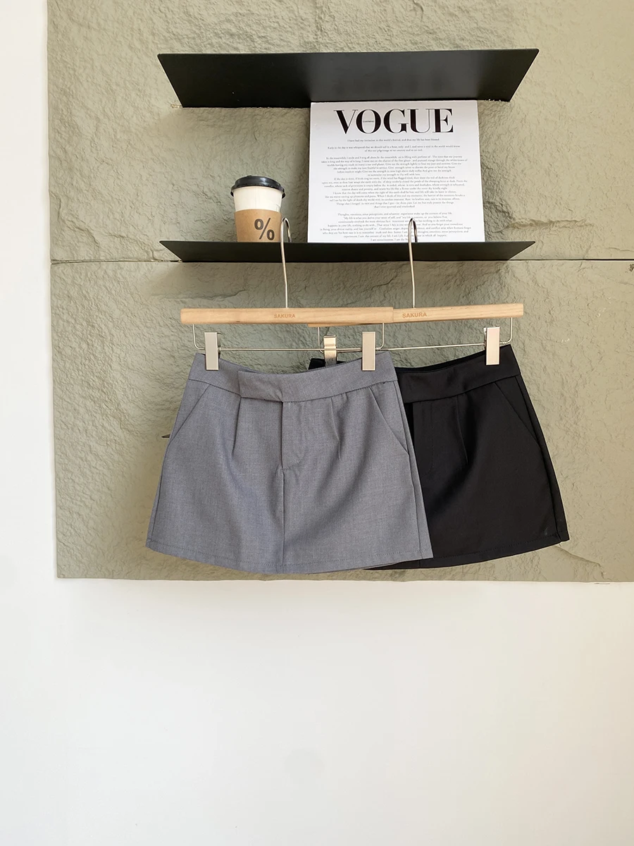 

Summer 2025 High Waist A-Line Skirt Women's Faionable Chic Color Anti-Light ort Skirt Commute Sle Polyester