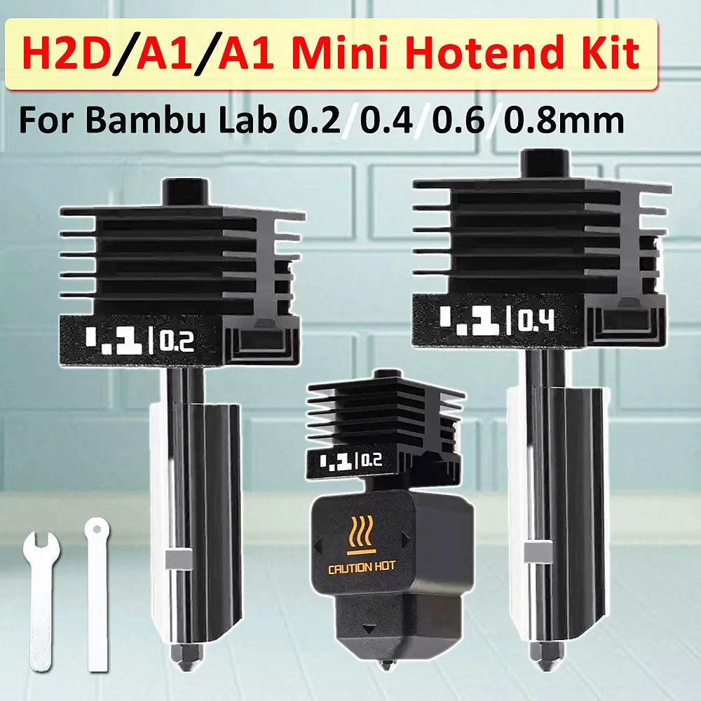 

Hotend For Bambu Lab H2D Assembly Hotend Kit Part 0.2 0.4 0.6 0.8MM Replaceable Nozzle For 3D printer Bamboo Lab H2D /A1/A1 mini