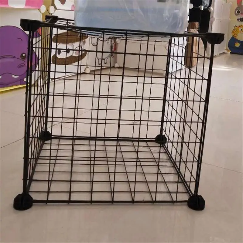 Multifunctional Black Metal 35x35cm Mesh Combination Storage DIY Cube Wardrobe And Modular Shelf Net Wire Mesh Shelf And Shelf