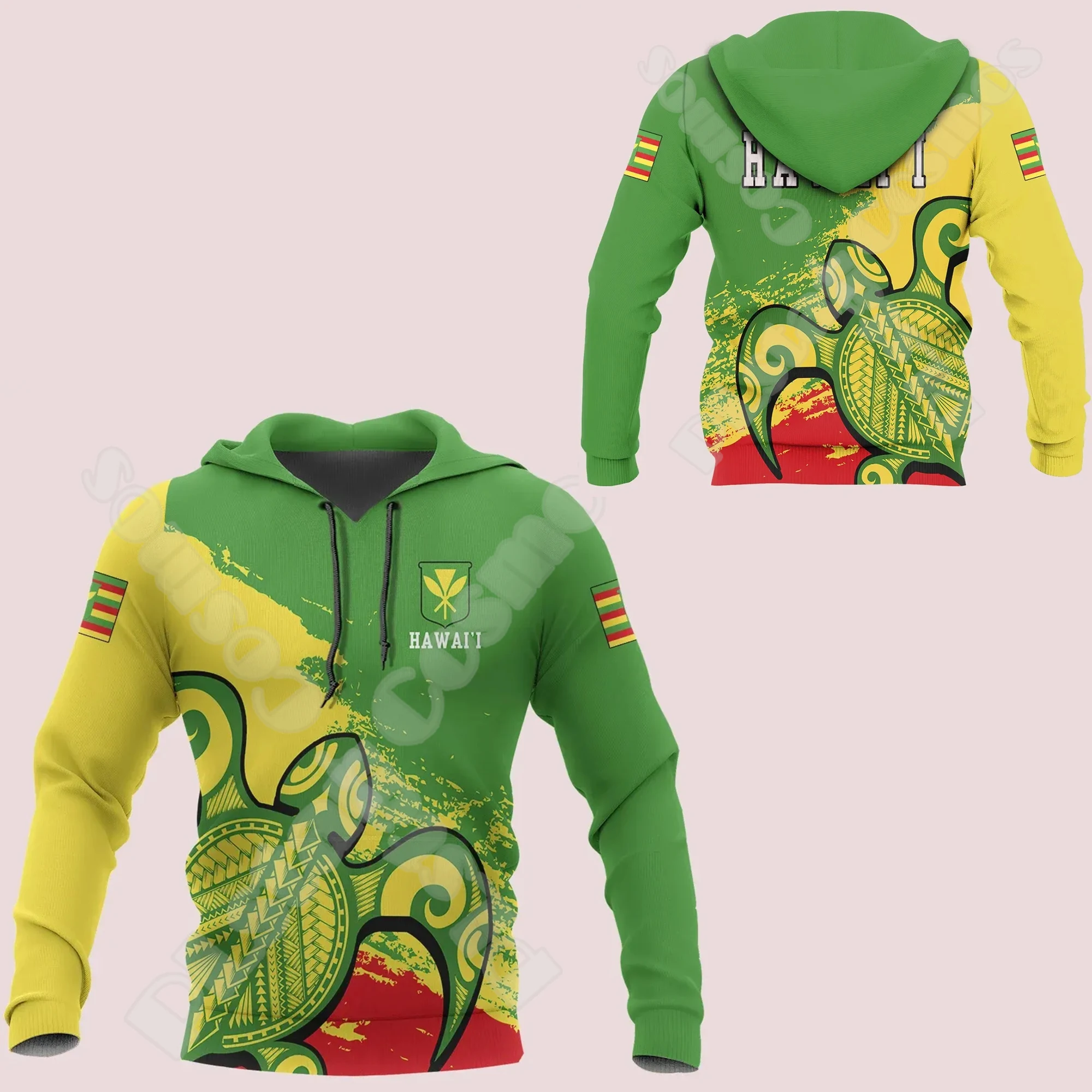 

Polynesian Hawaii King Kamehameha Country Flag Tribe Hawaiian Tattoo Retro Tracksuit Harajuku 3DPrint Casual Jacket Hoodies X45