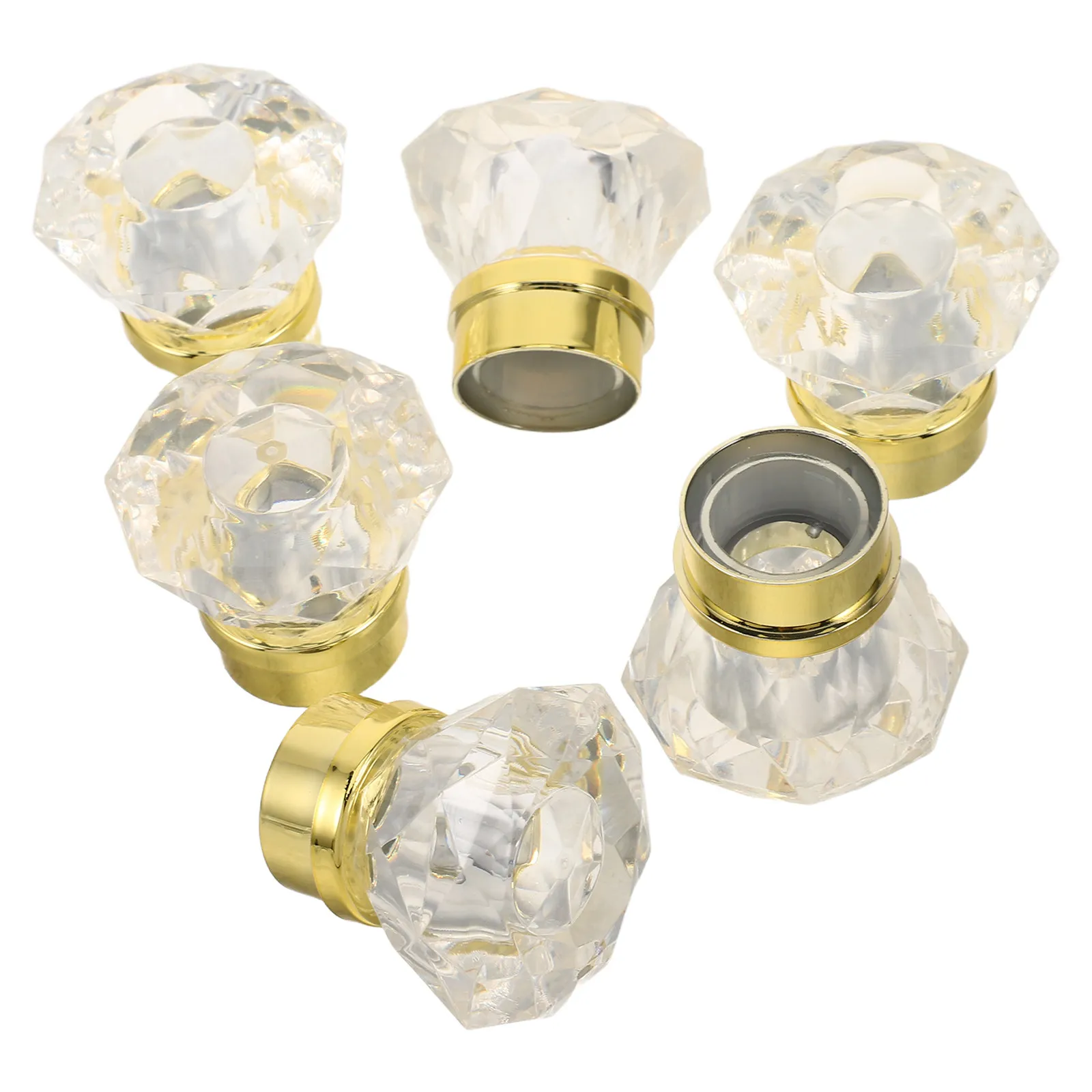 6 Pcs Aromatherapy Jar Lid Crystal for Perfume Bottle DIY Transparent Diffuser Ring Cap Inner Collar Cover Replacement