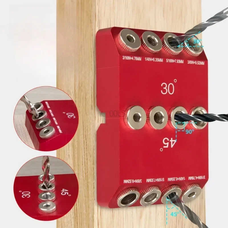 

The Woodworking Professional Multi Angle Drilling Guide Rail Has 30/45/90 Degree Positions To Achieve Precise Vertical Drilling