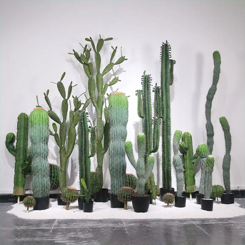 Simulation Cactus Pot Tropical Fake Green Desert Landscape Fake Green Plant Decoration Prickly Pear Home Hotel Decoration Crafts