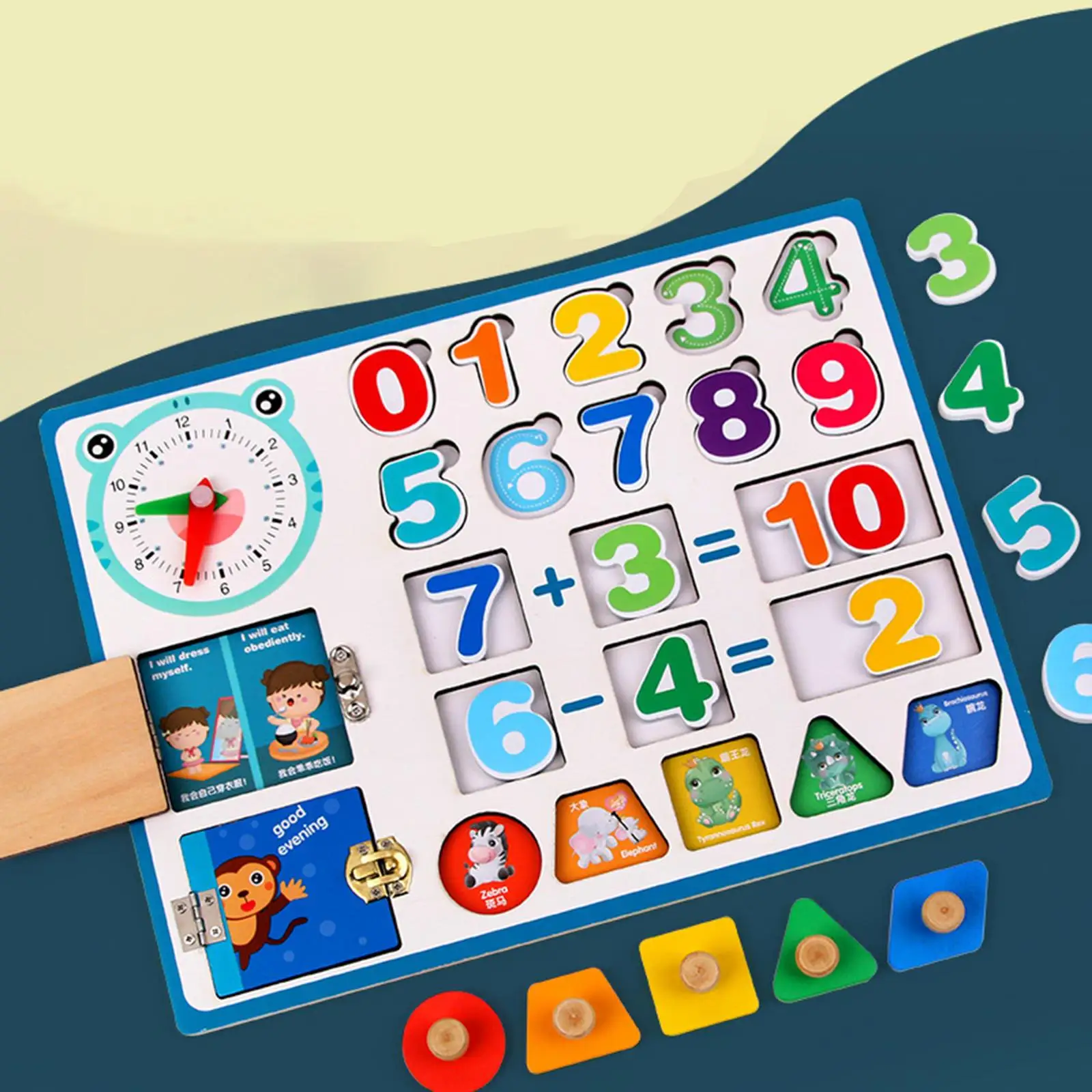 

Kids Buckle, Clock, Math Skills, Early Educational for Age 4 5 6 7 Years Old Preschool Children Gift