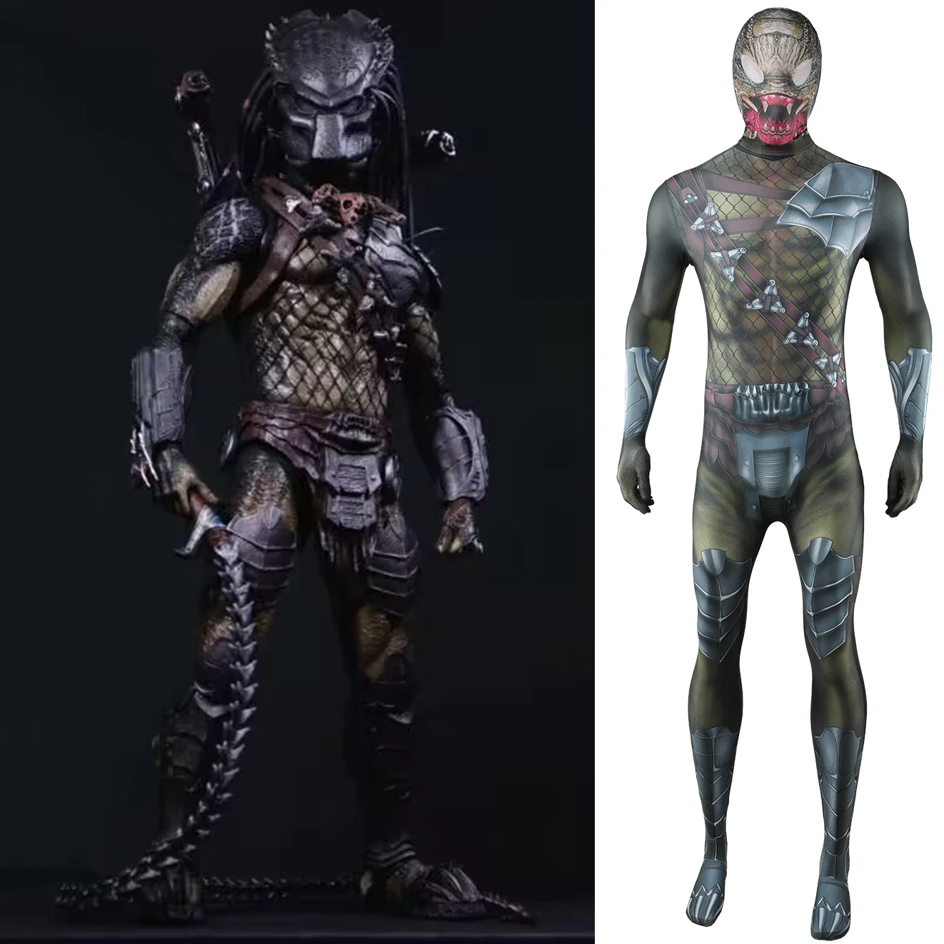 Wolf Predator Cosplay Costume Superhero 3D Printed Wolf Predator Spandex Zenzai Bodysuit Halloween Costume Adult Kids