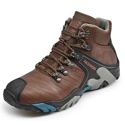 2023 Winter New Men's Outdoor Hiking Shoes Thick Soled Work Clothes Shoes Men's High-quality Ankle Boots Warm Cotton Shoes