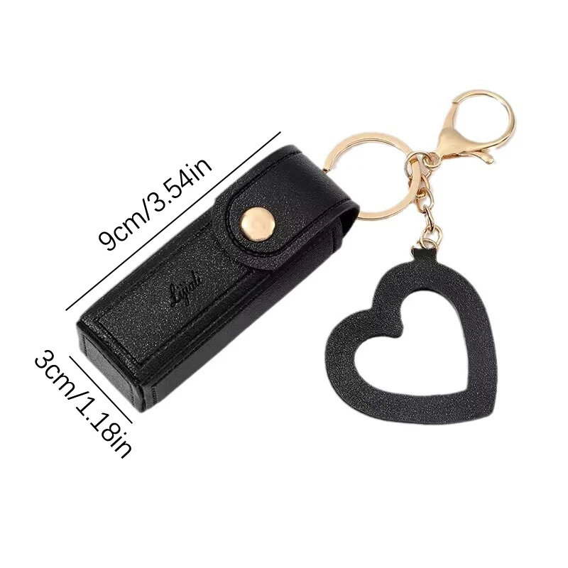 Lipstick Organizer Keychain Leather Lipstick Case with Mirror for Women Portable Lip Gloss Bag Lip Balm Holder for Travel