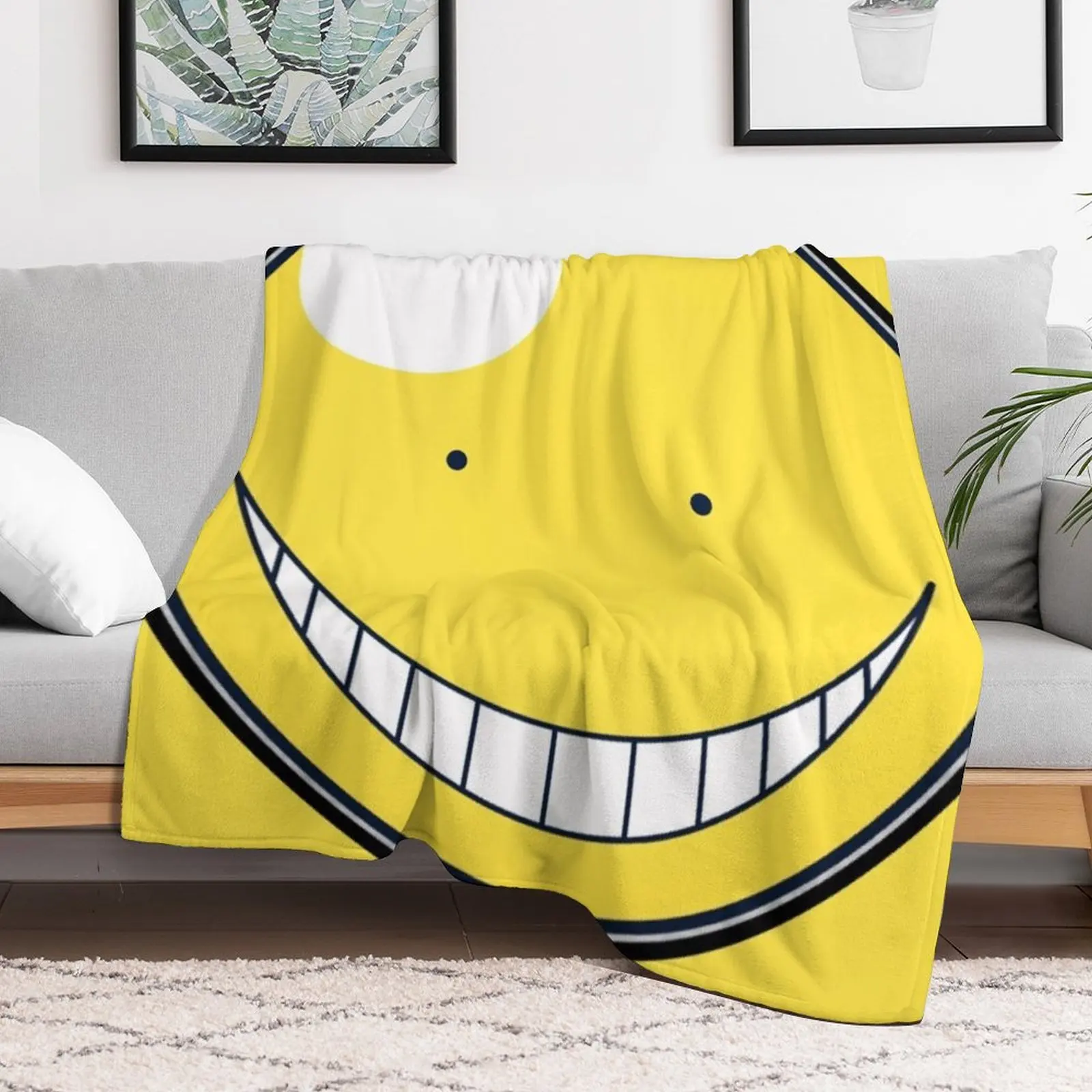Koro sensei Assassination Classroom , Korosensei Face Throw Blanket Soft Comfort Blanket for Reading Watching TV