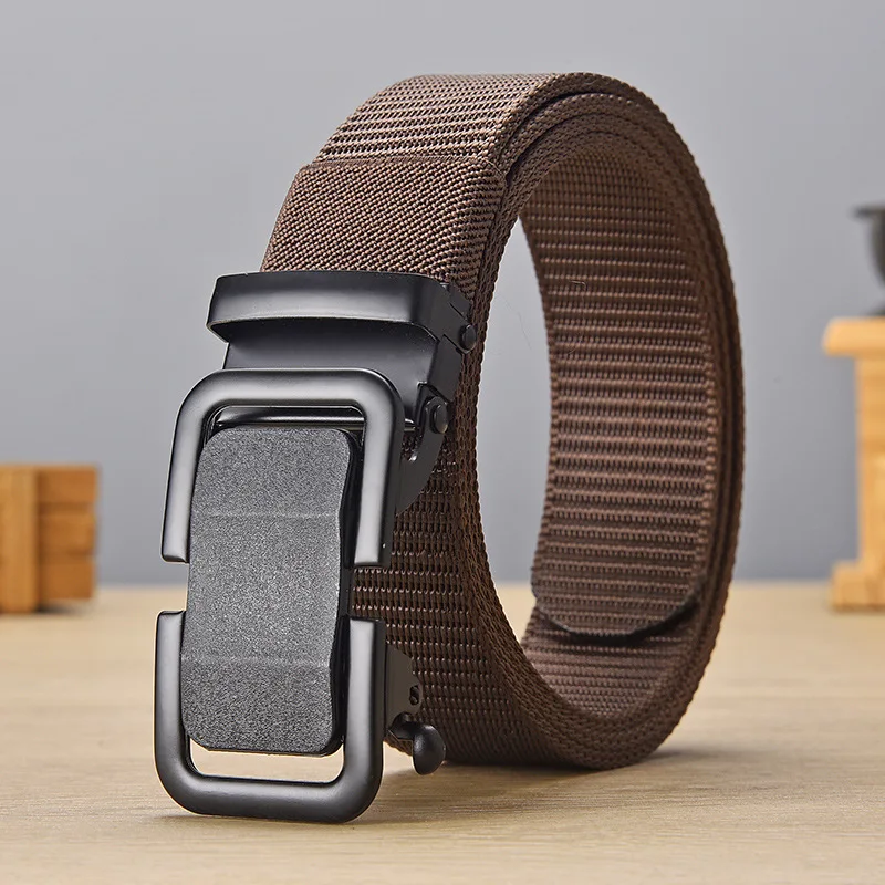 Herren Gürtel Nylon Leinwand Web Gurtband Gürtel Automatische Schnalle Militärische Taktische Gürtel Outdoor Arbeit Taille Gürtel Strap-Schwarz khaki