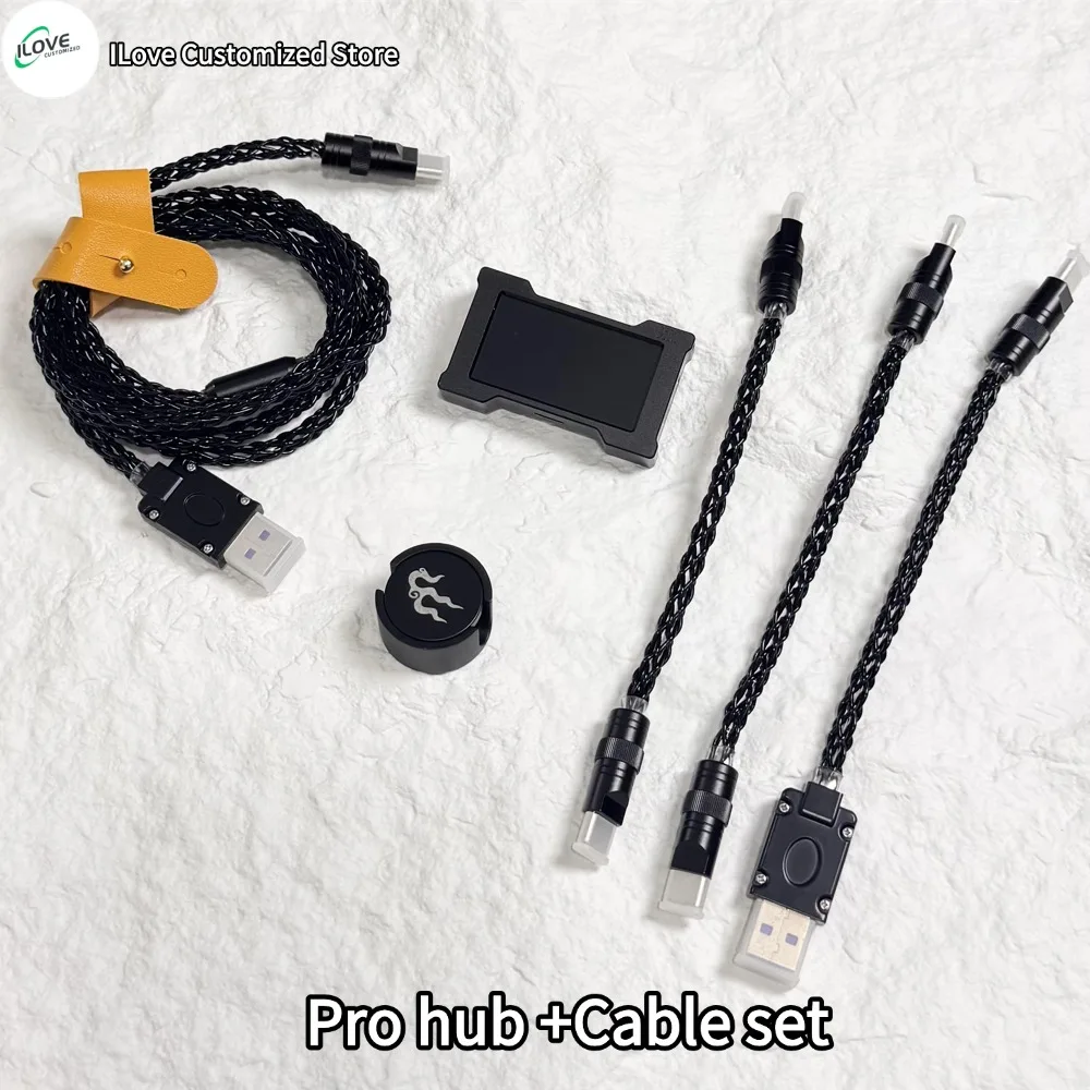 15cm C-C/USB-C Single Crystal Copper Keyboard Cable Supports 8K Magnetic Controllable Lights for HMlab Hub image 3
